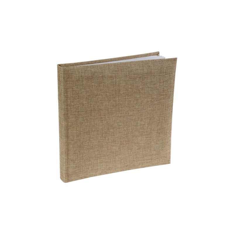 LIVRE D'OR TOILE DE JUTE COULEUR NATURELLE 24 X 24 CM
