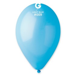 50 BALLONS LIGHT BLUE BLEU LAGON BIO LATEX 28-30 CM 009