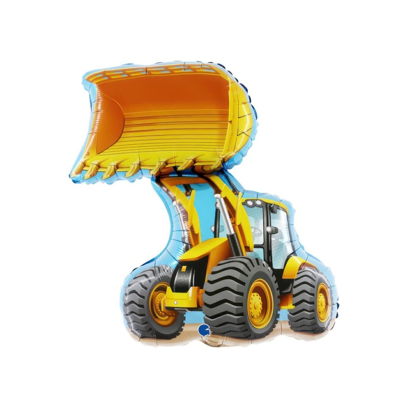 BALLON METALLIQUE TRACTOPELLE BULLDDZER CONSTRUCTION 81 CM