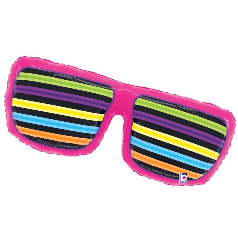 BALLON METALLIQUE LUNETTE DE SOLEIL MULTICOLORES 79 CM 