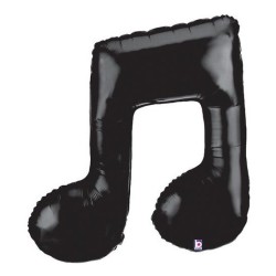 BALLON METALLIQUE NOTE DE MUSIQUE DOUBLE NOIRE 86 CM 