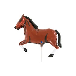 BALLON METALLIQUE CHEVAL MARRON FONCE 37 CM A COLLER