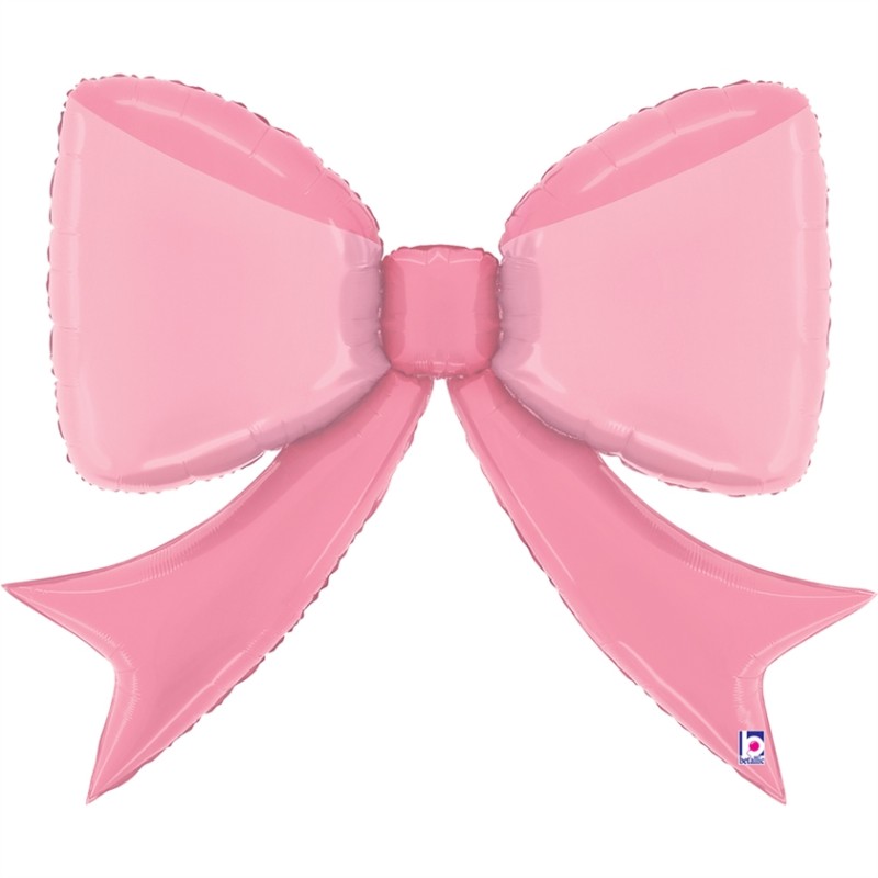 BALLON METALLIQUE PRETTY PINK BOW NOEUD ROSE CLAIR 104 CM