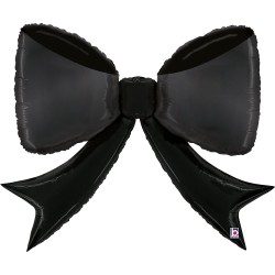 BALLON METALLIQUE PRETTY BLACK BOW NOEUD NOIR 104 CM