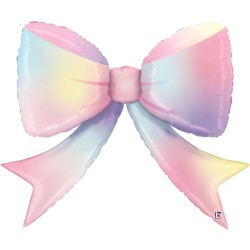 BALLON METALLIQUE PRETTY BOW NOEUD MULTICOLORE PASTEL 104 CM