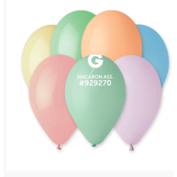 50 BALLONS COULEURS ASSORTIES PASTEL MACARON BIO LATEX 28-30 CM 