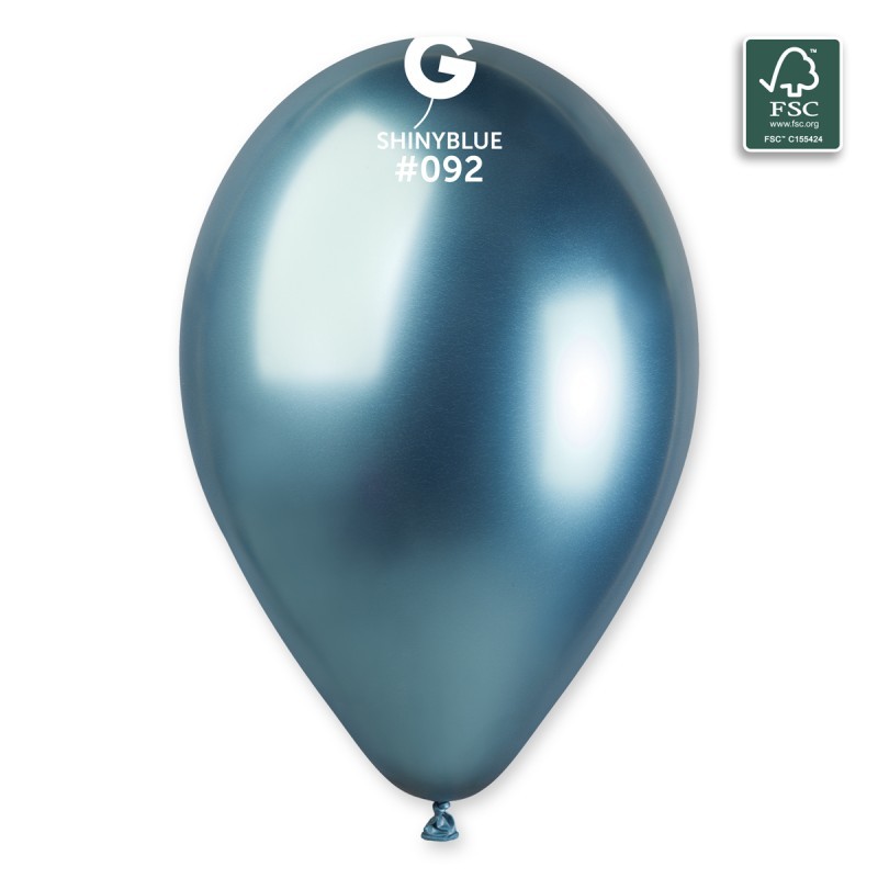 6 BALLONS BIO LATEX COULEUR SHINY BLEU SPACE BLUE 092 33 CM 