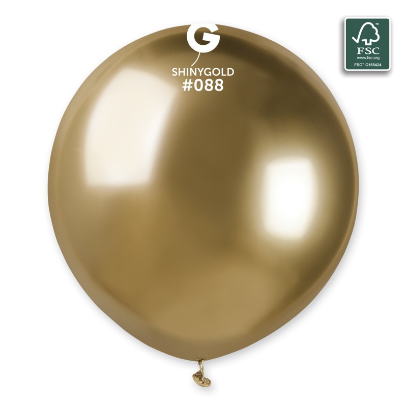 3 BALLONS BIO LATEX COULEUR SHINY OR 088 48 CM 