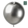 3 BALLONS BIO LATEX COULEUR SHINY ARGENT SILVER 089 48 CM 