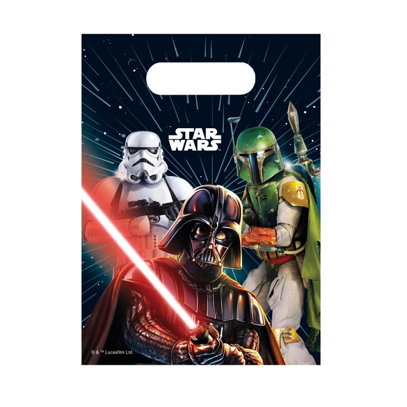 6 SACS CADEAUX STAR WARS PLASTIFIES