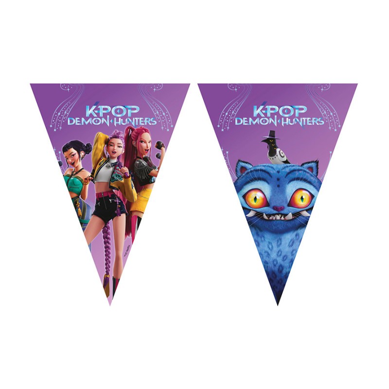 GUIRLANDE PAVILLONS EN PAPIER K POP DEMON HUNTER 2.3 METRES