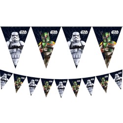 GUIRLANDE FANIONS THEME STAR WARS GALAXY EN PAPIER 2.3 METRES