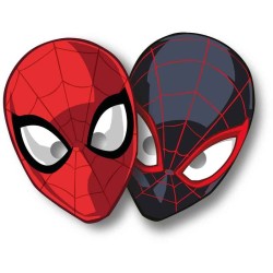 6 MASQUES SPIDERMAN EN CARTON 