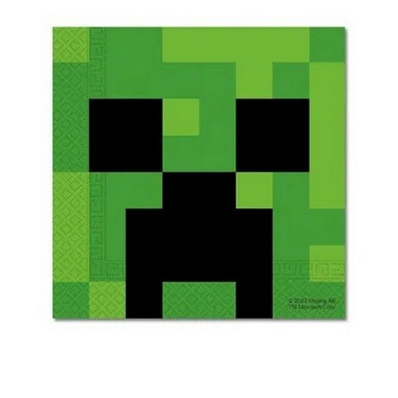 16 SERVIETTES PAPIER TNT PARTY VERT ET NOIR 33 X 33 CM