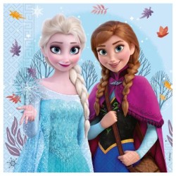 20 SERVIETTES REINE DES NEIGES ANA ELSA ET OLAF A33 X 33 CM 