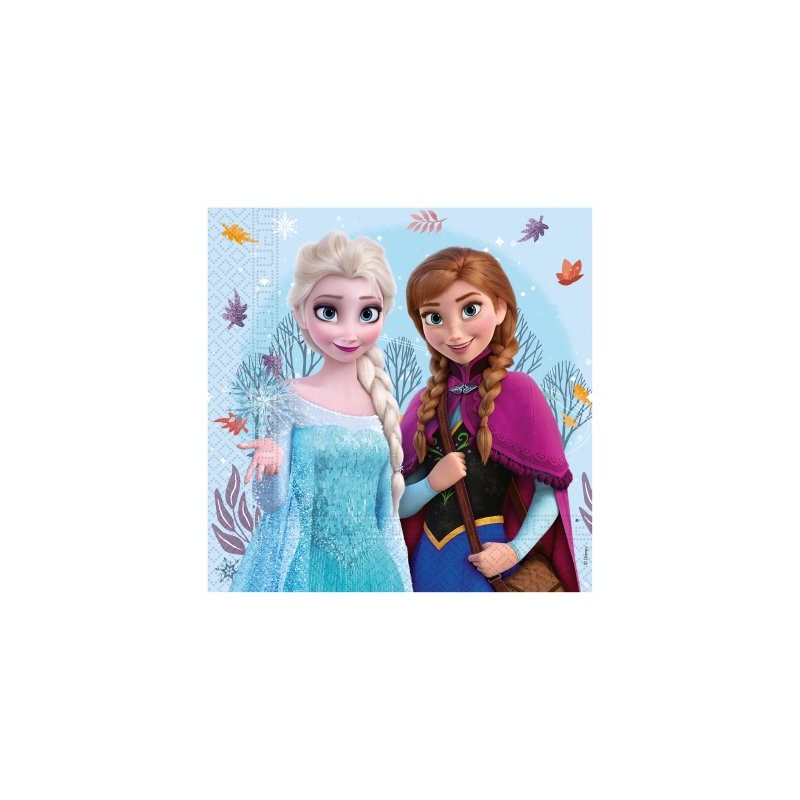 20 SERVIETTES REINE DES NEIGES ANA ELSA ET OLAF A33 X 33 CM 