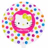 BALLON METALLIQUE ROND HELLO KITTY POIS MULTICOLORES 46 CM