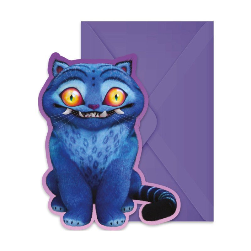 6 INVITATIONS + ENVELOPPES K POP DEMON HUNTER EN PAPIER 