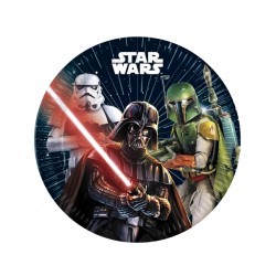 8 ASSIETTES EN CARTON STAR WARS GALAXY 23 CM 