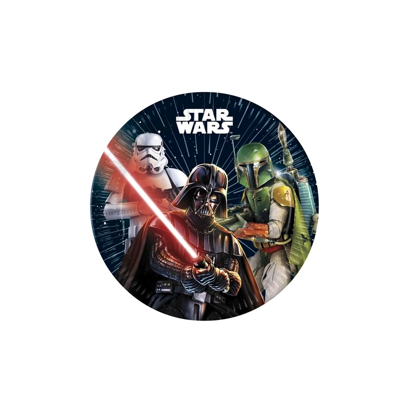 8 ASSIETTES EN CARTON STAR WARS GALAXY 23 CM 