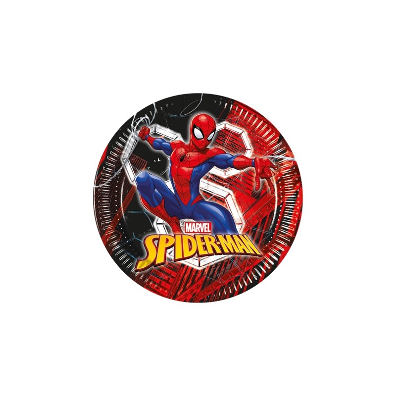 8 ASSIETTES RONDES SPIDERMAN MARVEL 23 CM