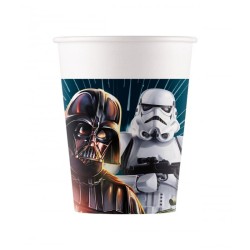 8 GOBELETS EN CARTON STAR WARS GALAXY 200 ML 