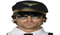 CASQUETTE PILOTE D'AVION DE LIGNE NOIRE