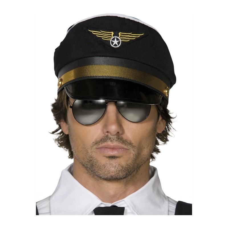CASQUETTE PILOTE D'AVION DE LIGNE NOIRE