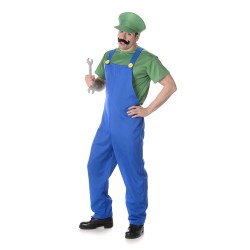 DEGUISEMENT LUIGI PLOMBIER VERT MANCHES COURTES HOMME TAILLE M