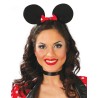 SERRE TETE MINNIE OREILLES NOIRES NOEUD ROUGE A POIS