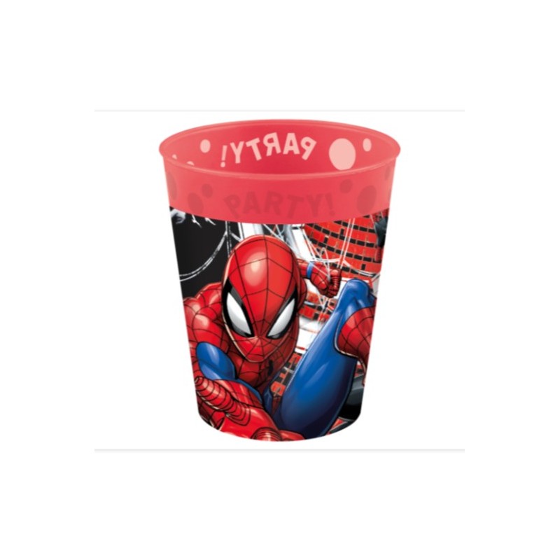 4 GOBELETS REUTILISABLES SPIDERMAN WORLD OF WEB ROUGE ET NOIR 250 ML