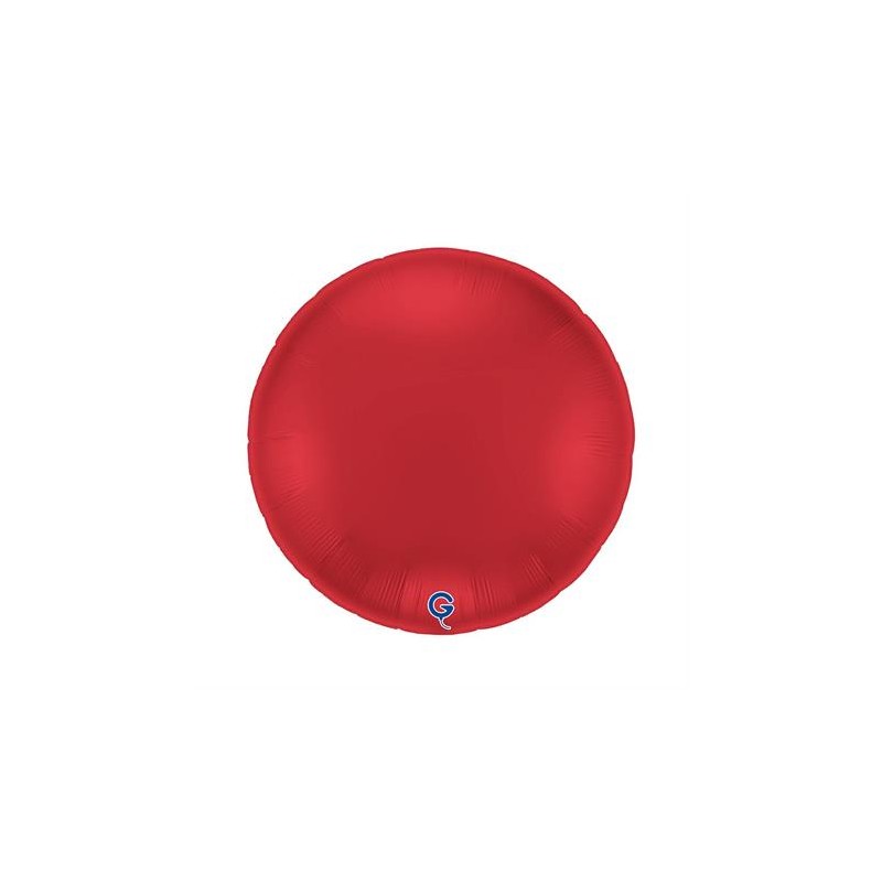 BALLON METALLIQUE ROND 91 CM ROUGE RUBIS SATIN RUBIN RED