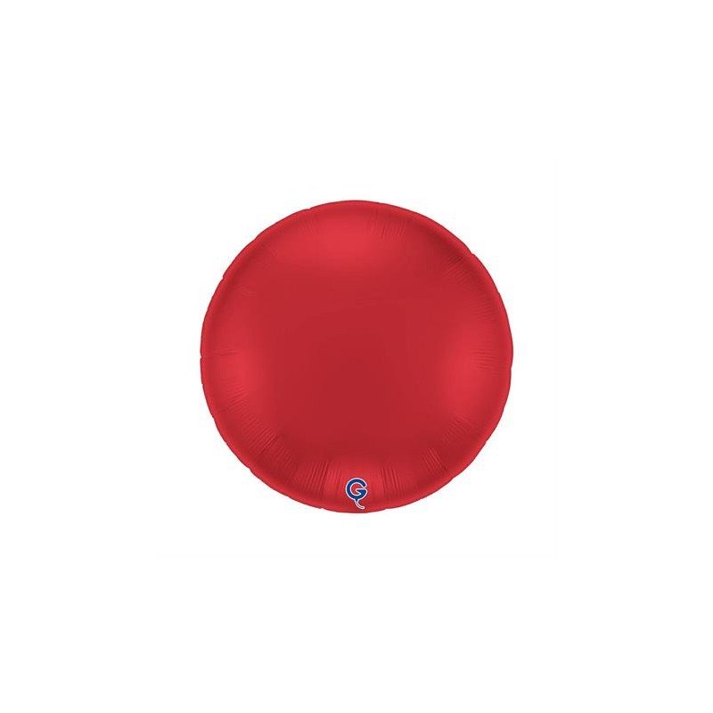 BALLON METALLIQUE ROND 91 CM ROUGE RUBIS SATIN RUBIN RED