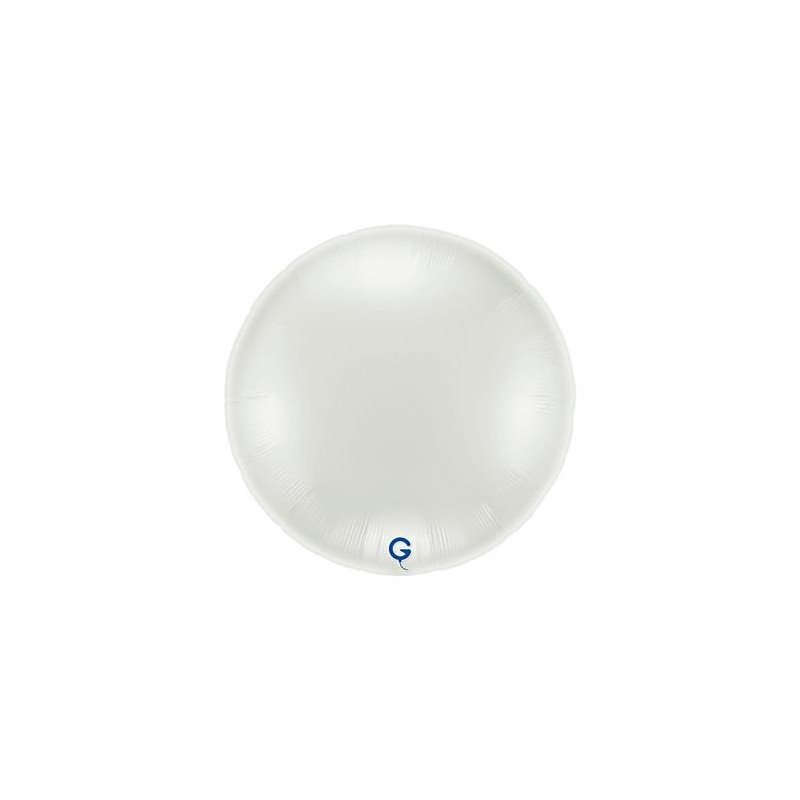 BALLON METALLIQUE ROND 91 CM BLANC