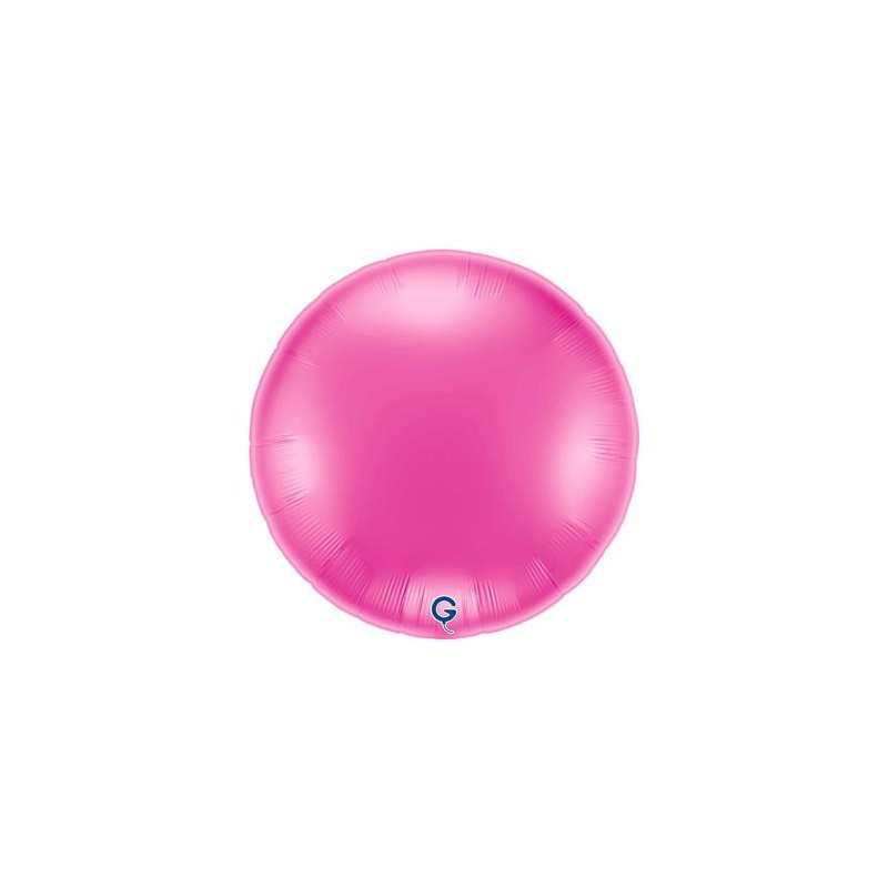 BALLON METALLIQUE ROND 91 CM ROSE FUCHSIA