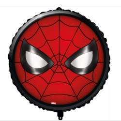 BALLON METALLIQUE ROND FACE SPIDERMAN 46 CM +POIDS SPIDERMAN