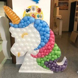 CADRE MOSAIQUE POUR BALLONS OU FLEURS TETE DE LICORNE 120 CM DE HAUT