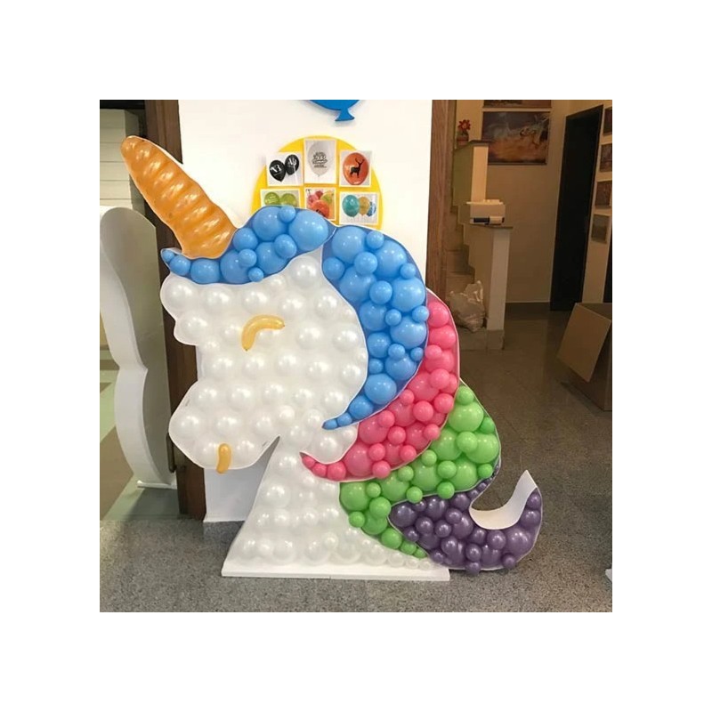 CADRE MOSAIQUE POUR BALLONS OU FLEURS TETE DE LICORNE 120 CM DE HAUT