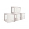 4 CUBES CARTON ARGENT TRANSPARENTS 30 X 30 X 30CM 