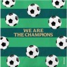20 SERVIETTES BALLONS DE FOOT SUR FOND VERT WE ARE THE CHAMPION 33 X 33 CM 