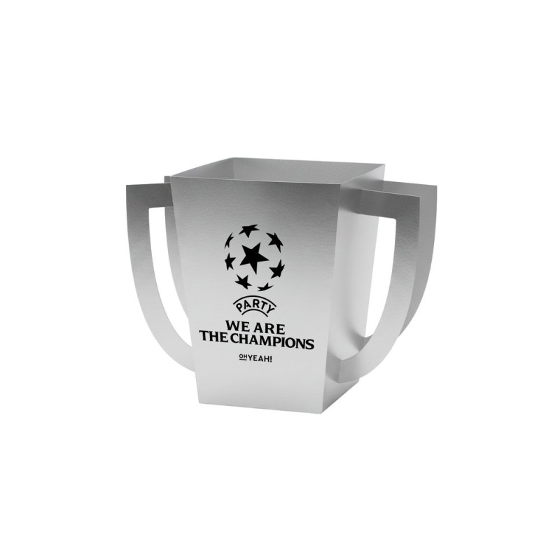 6 BOITES A POP CORN COUPE DES CHAMPIONS FOOT 7 X 7 X 12.5 CM