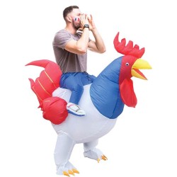 DEGUISEMENT GONFLABLE COQ SUPPORTER TAILLE UNIQUE