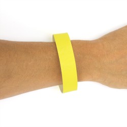 50 BRACELETS JAUNE D'IDENTIFICATION INDECHIRABLE