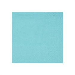 25 SERVIETTES COCKTAIL RAINBOW BLEU CIEL 20 X 21 CM 