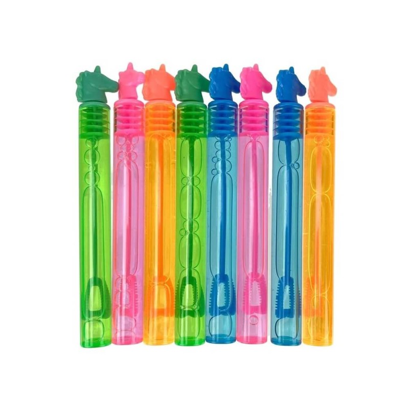 8 TUBES BULLES DE SAVON LICORNES ROSE VERT ORANGE ET BLEU