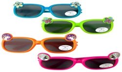 4 LUNETTES ENFANTS COLOREES FANTAISIES BLEU ORANGE VERT ET ROSE