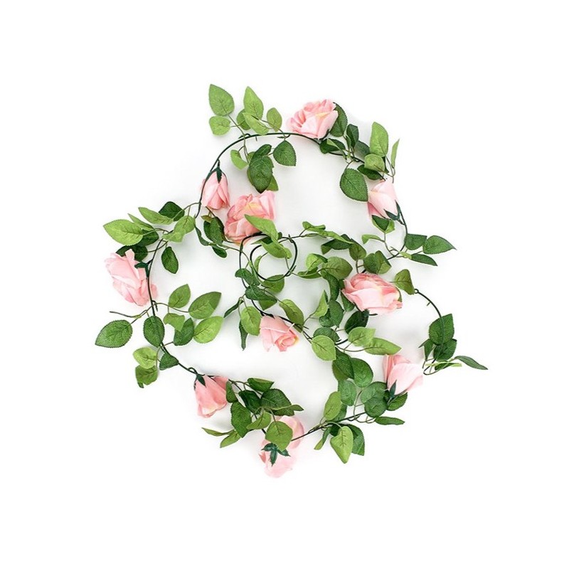 GUIRLANDE DE FLEURS ROSES ARTIFICIELLES ROSE 230 CM