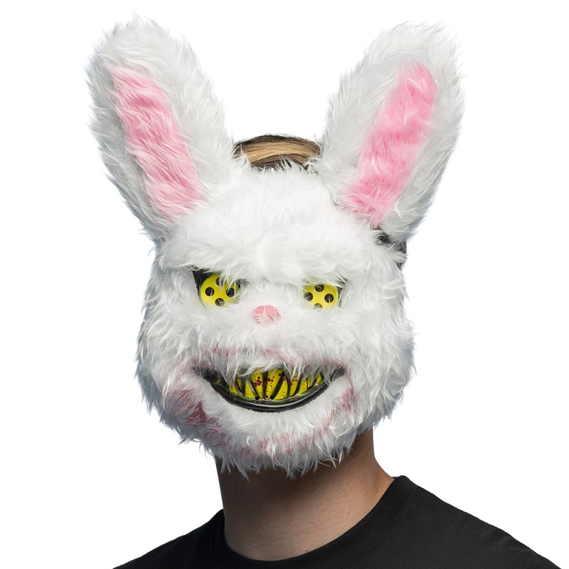 MASQUE PVC DE LAPIN TUEUR BLANC EN SANG