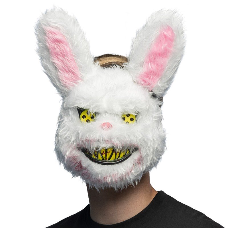 MASQUE PVC DE LAPIN TUEUR BLANC EN SANG