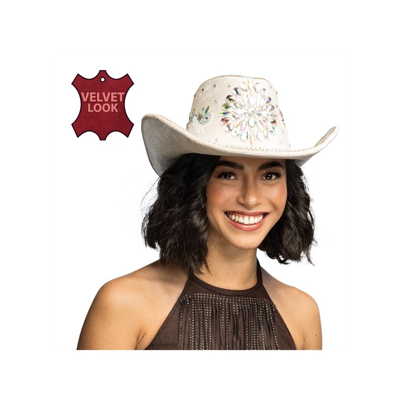 CHAPEAU COW BOY WESTERN FESTIVAL CRYSTAL BEIGE